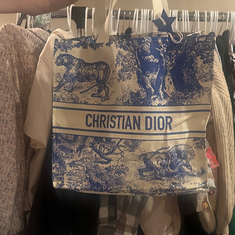 Dior Blue and Cream Tote Bag